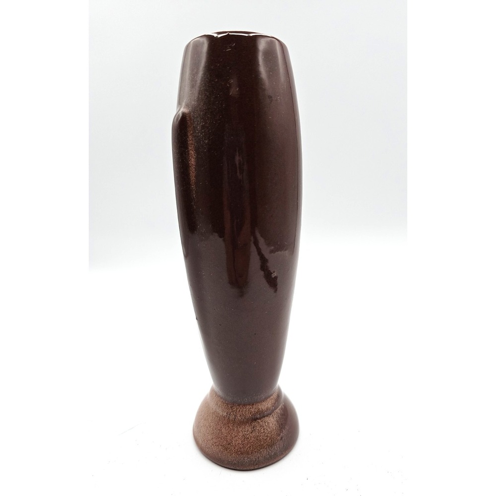 Vintage Frankoma #43 Rocket Bud Vase Brown Plainsman Pottery